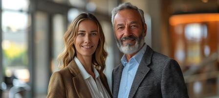 ai generado un hombre y un mujer en pie juntos foto