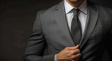 ai generado empresario en traje y Corbata posando foto