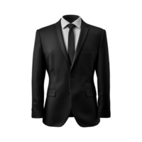 ai generado negro formal traje aislado en transparente antecedentes png