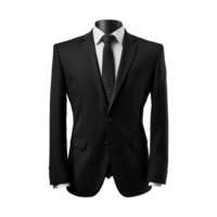 ai generado negro formal traje aislado en transparente antecedentes png