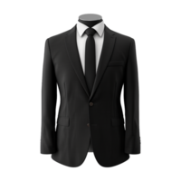 ai generado negro formal traje aislado en transparente antecedentes png