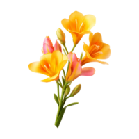 ai generiert Freesie Blume isoliert auf transparent Hintergrund png