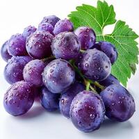 AI generated Fresh Grapes Covered in Water Droplets photo