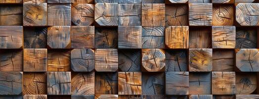 AI generated Diverse Wooden Wall Composition photo