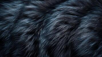 AI generated Close Up of Black Fur Texture photo