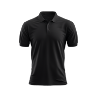 ai généré court manches noir polo T-shirt isolé sur transparent Contexte png