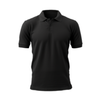 AI generated Short sleeves black polo t-shirt isolated on transparent background png