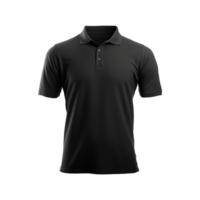 AI generated Short sleeves black polo t-shirt isolated on transparent background png