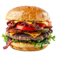 AI generated Fresh burger isolated on transparent background png