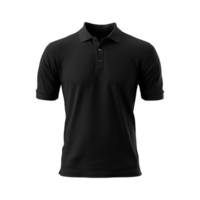 ai généré court manches noir polo T-shirt isolé sur transparent Contexte png