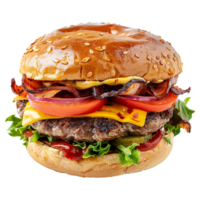 AI generated Fresh burger isolated on transparent background png