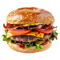 AI generated Fresh burger isolated on transparent background png