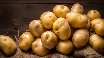 AI generated Pile of freshly dug potatoes, earthy and vibrant photo