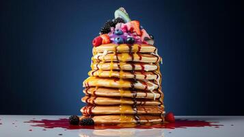 AI generated Pancake stack with artistic flair photo