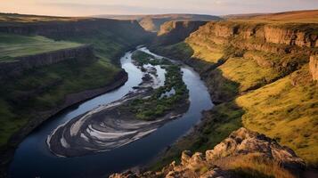 AI generated A river in the wild a rare and amazing sight to witness photo