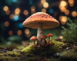 AI generated Mushroom in background photo