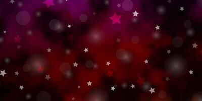 Dark Pink, Yellow vector layout with circles, stars.