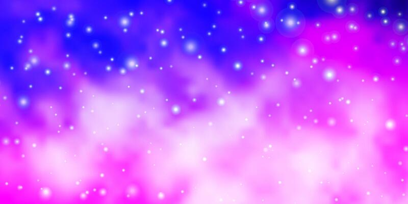 Light Pink, Blue vector layout with bright stars.