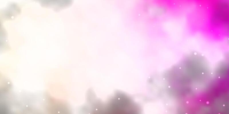 Light Pink, Yellow vector template with neon stars.