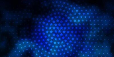 patrón de vector azul oscuro con estrellas abstractas.