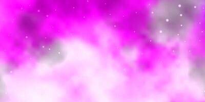 Light Purple vector background with colorful stars.