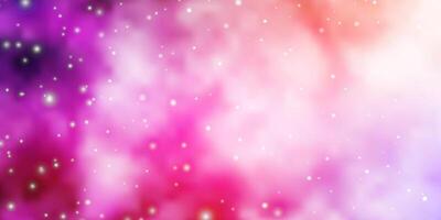 Light Pink, Yellow vector background with small and big stars.