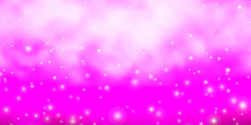 Light Purple, Pink vector background with colorful stars.