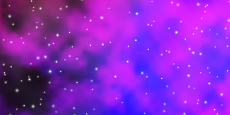Light Purple vector background with colorful stars.