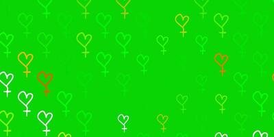 Light Green vector pattern with feminism elements.