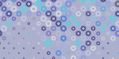 Dark blue vector pattern with coronavirus elements.