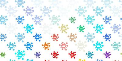 Light Multicolor vector backdrop with virus symbols.