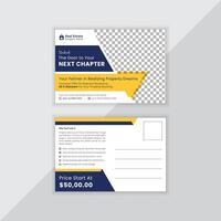 Real Estate postcard or EDDM postcard design template, Vector Template , Modern Elegant Postcard Template For Home Sale, Corporate business or marketing agency postcard template