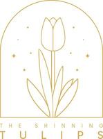 tulipanes boho logo diseño botánico logo diseño vector