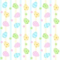 Easter seamless pattern, spring pattern with Easter eggs and stripe background, pastel colorful for design, paper wrap, card vector