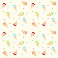 seamless pattern vector with colorful ice cream and sprinkles background, flat design, dessert, summer theme