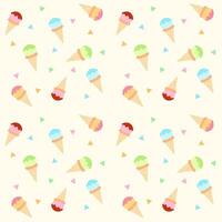 seamless pattern vector with colorful ice cream and sprinkles background, flat design, dessert, summer theme