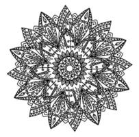 black and white Mandala, vector hand-drawing ,Ornaments in an ethnic oriental style. Coloring book pages