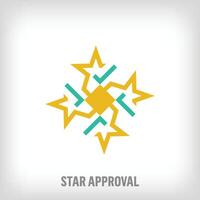 Creative star and check combination logo. Uniquely designed color transitions. Star team and competition logo template moving towards the top. vector. vector