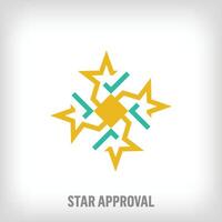 Creative star and check combination logo. Uniquely designed color transitions. Star team and competition logo template moving towards the top. vector. vector