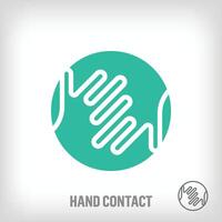 Creative round inside fingers logo. Family theme and touch logo template moves towards the top. vector. vector