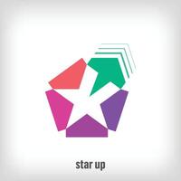 creativo estrella subir logo. únicamente diseñado color transiciones puesta en marcha, objetivo y idea logo modelo vector. vector