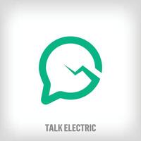 Energy lightning logo with creative speech bubble. Technology and dialogue logo template vector. vector