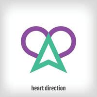 creativo corazón con arriba flecha firmar diseño. únicamente diseñado color transiciones sano peso pérdida y objetivo juntos logo modelo. vector. vector