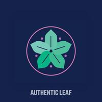 Creative authentic leaf logo. Uniquely designed color transitions. Plant, medicine and ecology vector logo template.