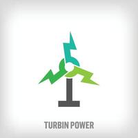 Energy lightning logo with creative wind turbine. Uniquely designed color transitions. Technology and renewable energy logo template vector. vector