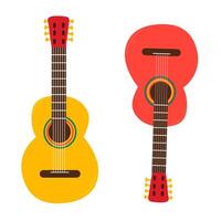 guitarra en plano sencillo estilo. icono en blanco antecedentes vector