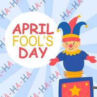 Fool's Day. 1 April. Laughter. Objects for a prank. vector