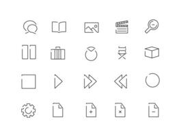 Set of line Multimedia icons vector