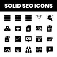 Set Flat Search Optimization Engine Icon vector