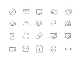 Set of line Universal icons web interfaces vector